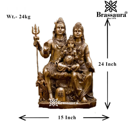 Brass Antique Shiv Family Weight 50 Kg & Height 24 Inch
