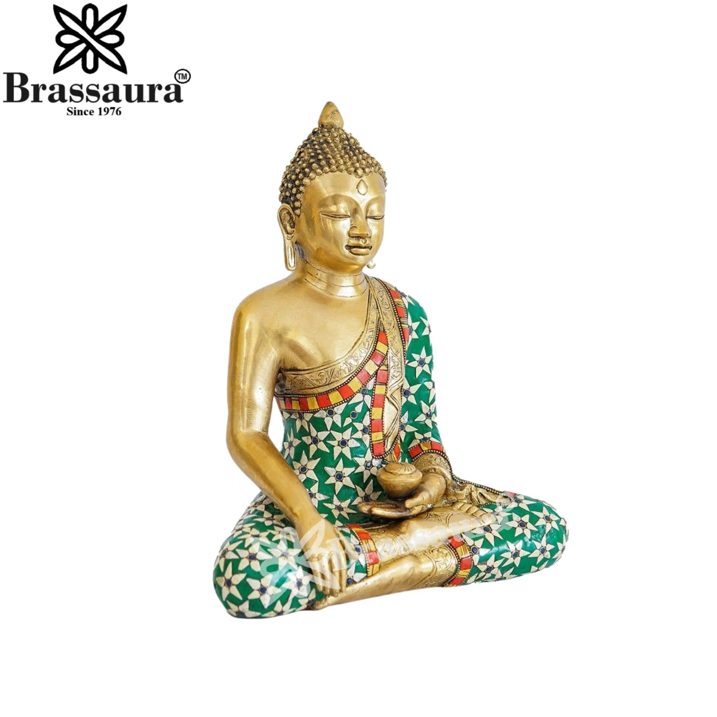 Brass Bhumisprasa Buddha Weight 8 kg & Height 14 Inch