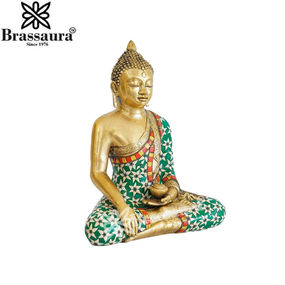 Brass Bhumisprasa Buddha Weight 8 kg & Height 14 Inch