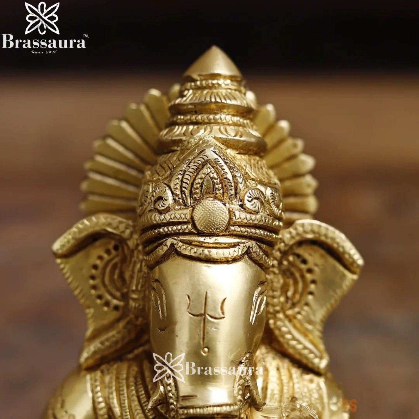 Brass Ganesha Brust Weight 2.3 Kg & Height 5.5 Inch