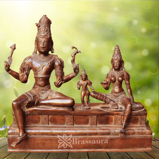 Brass Shiva With Parvati Statue Weight 10 Kg And Height 13 Inch
