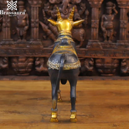 Brass Big Nandi Statue Weight 8.88 Kg And Height 16.5 Inch