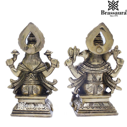 Brass Antique Lakshmi Ganesh Weight 2 Kg & Height 5.5 Inche