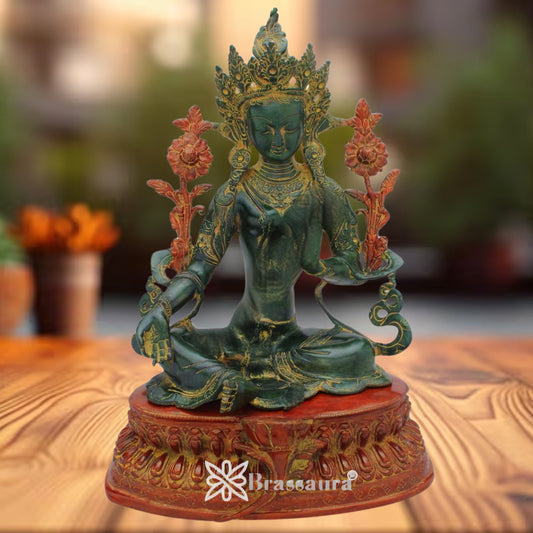 Brass Artistic Tara Weight 14.2 Kg & Height 18 Inch