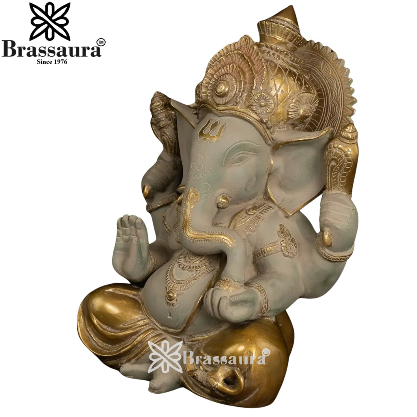 Brass Ganesha Statue Weight 9.2 Kg And Height 12 Inch