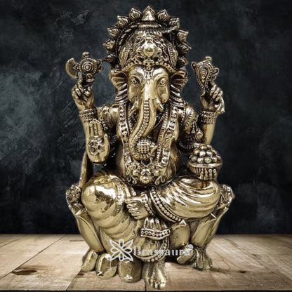 Brass Super fine Ganesha Statue Weight .182 Kg And Height 3.5 Inch