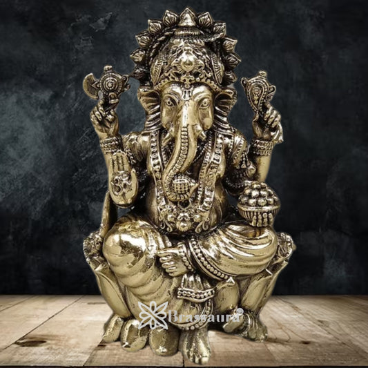 Brass Super fine Ganesha Statue Weight .182 Kg And Height 3.5 Inch
