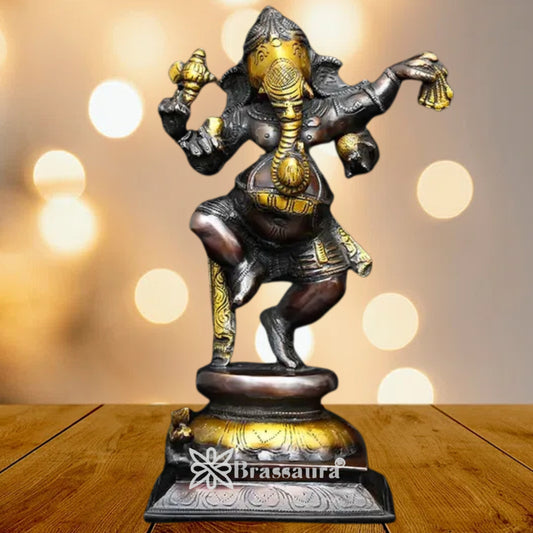 Brass Ganesha Statue Weight 2.7 Kg And Height 9.5 Inch