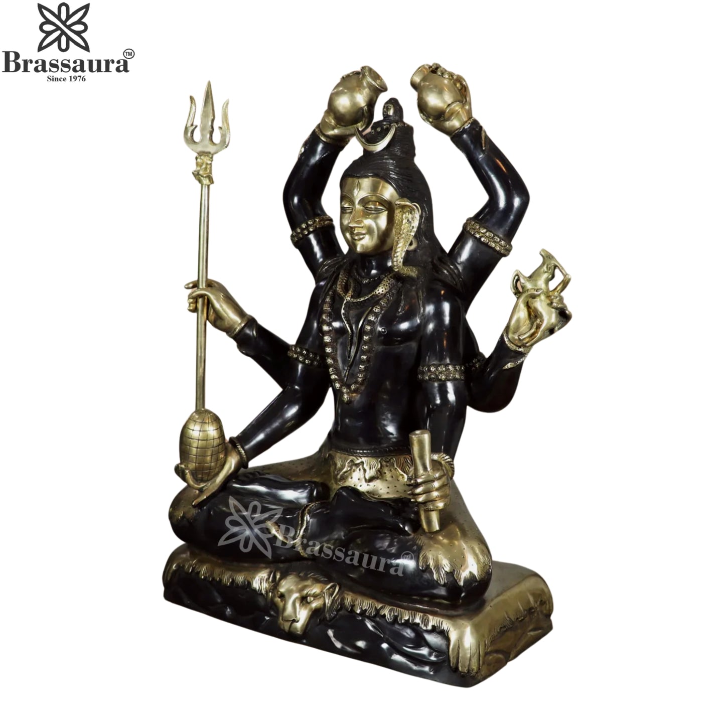 Brass Six Hand Lord Shiva Statue Weight 65 Kg And Height 23 Inch