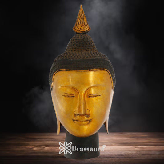Brass Head Buddha Weight 3.8 kg & Height 12 Inch