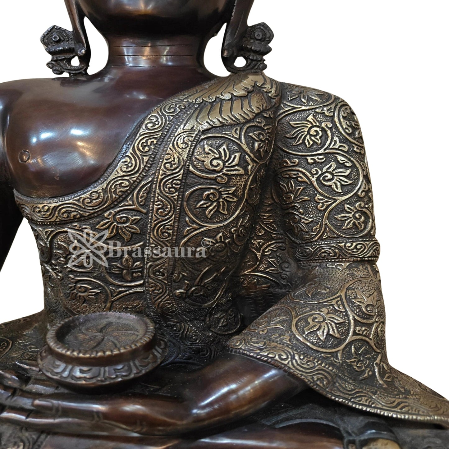 Brass Bhumisprasa Buddha Weight 14.5 kg & Height 17 Inch