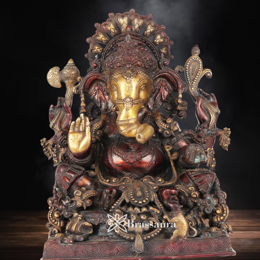 Brass Vintage Ganesha Weight 25 Kg & Height 19 Inch