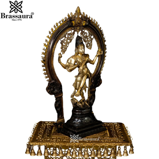 Brassaura™ Brass Nataraja Statue | Antique Brown Finish | Height 26 Inches & Weight 16.3 Kgs