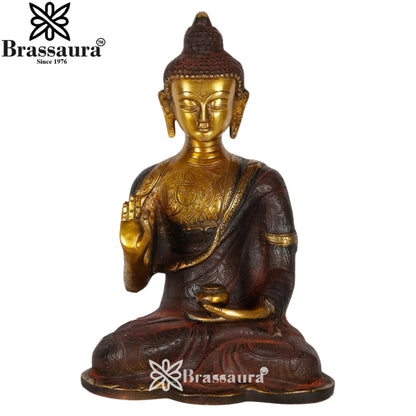 Brass Blessing Buddha Weight 3.8 kg & Height 9 Inch