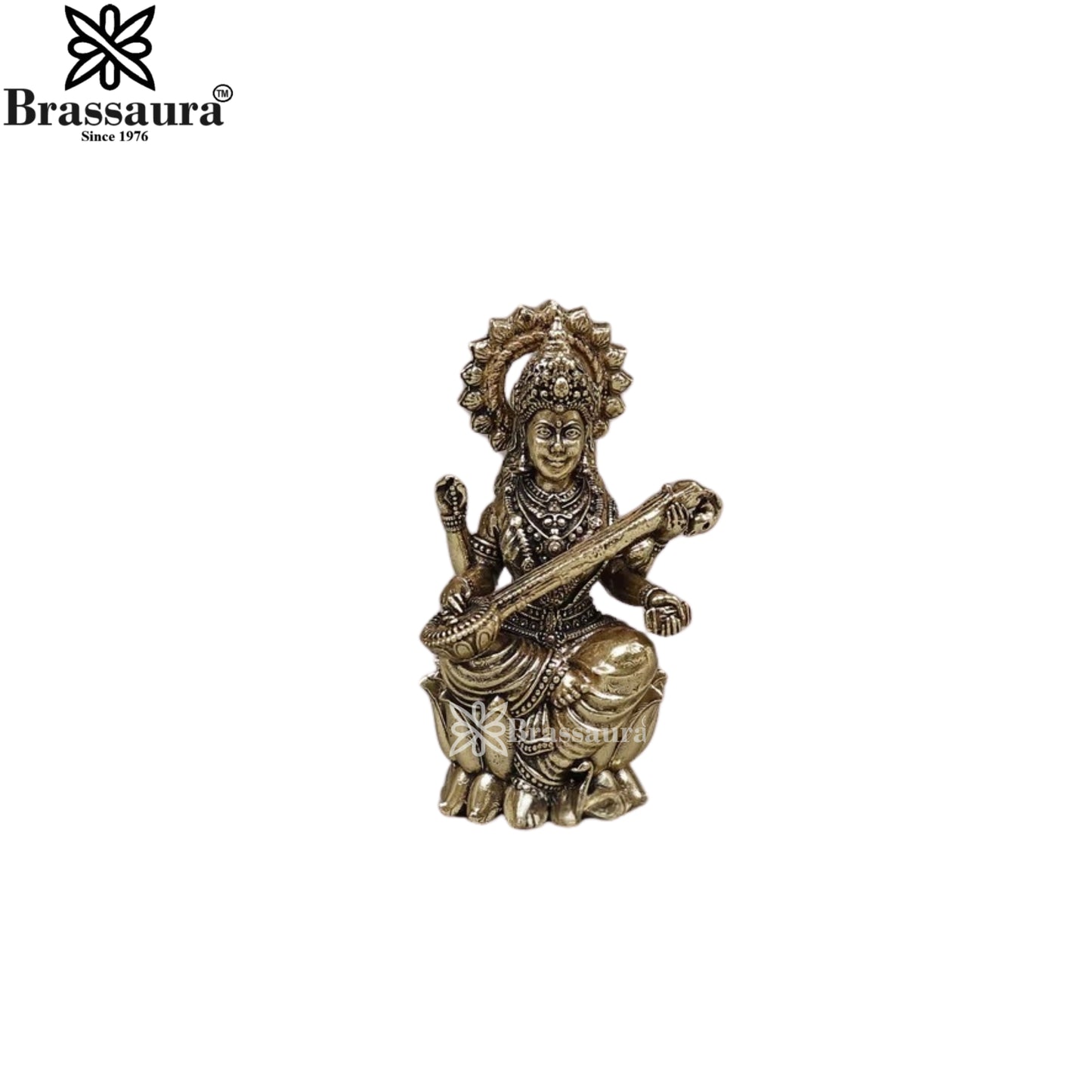 Brass Superfine Saraswati Statue Weight .044 Kg And Height 2.5 Inch