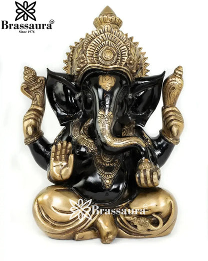 Brass Ganesha Statue Weight 8.8 Kg And Height 12 Inch