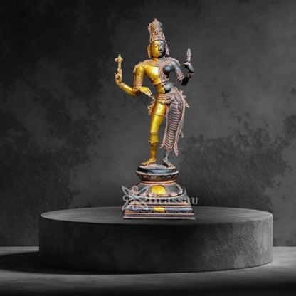 Brass Aardhnareshwar Statue Weight 11.28 Kg And Height 23.5 Inch