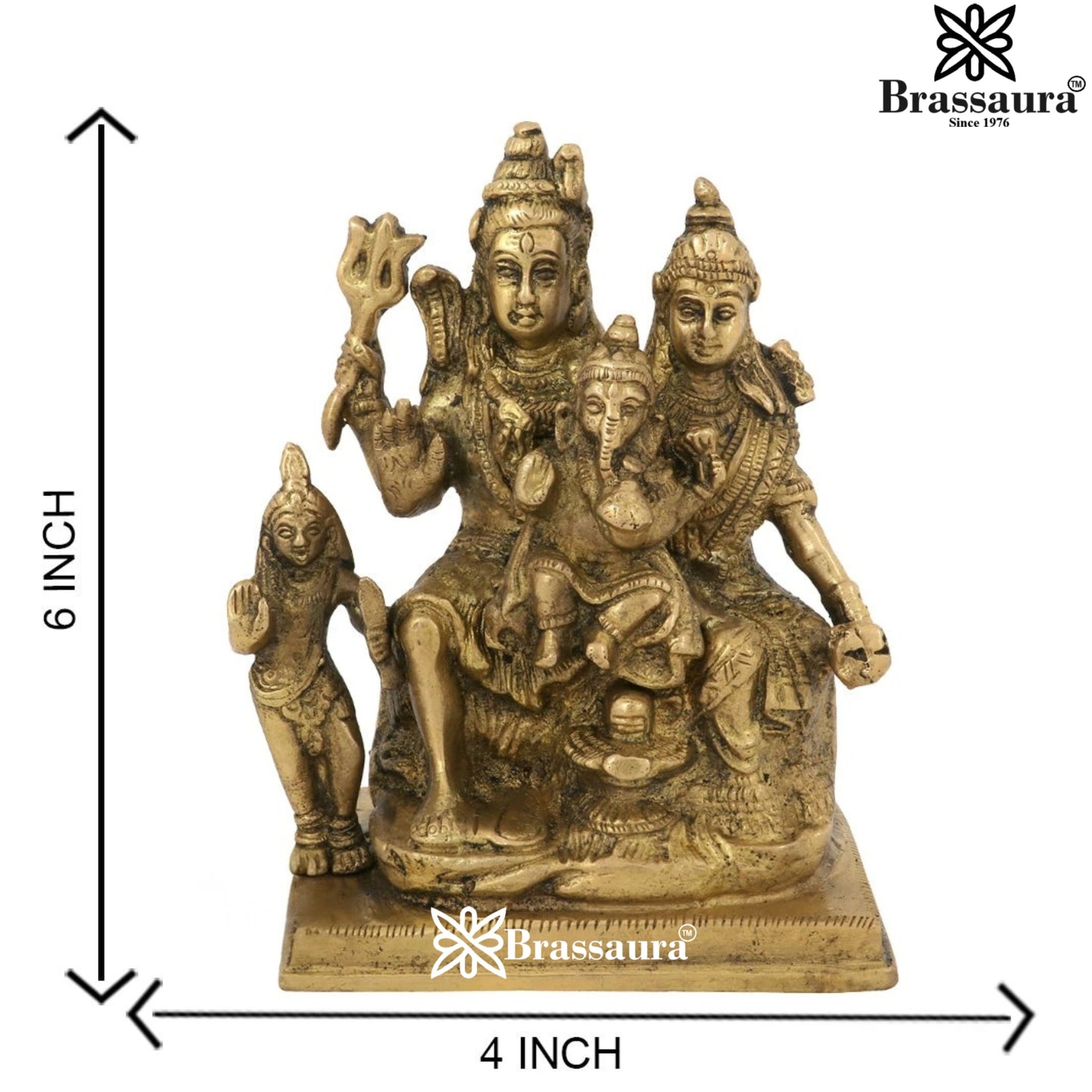 Brass Artistic Shiv Family  Weight 1.5 Kg & Height 6 Inch