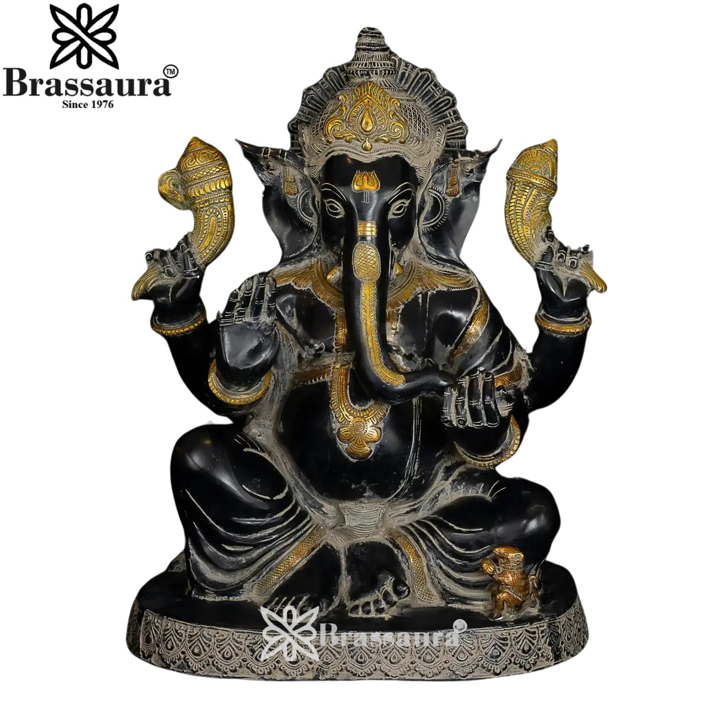 Brass Ganesha Statue Weight 24 Kg And Height 20.5 Inch