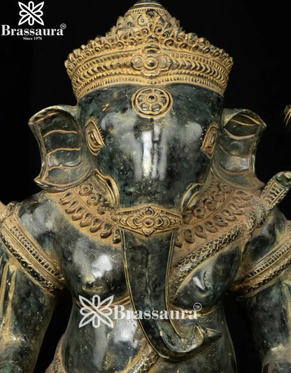 Bronze Ganesha Statue Weight 7.9 Kg And Height 15 Inch