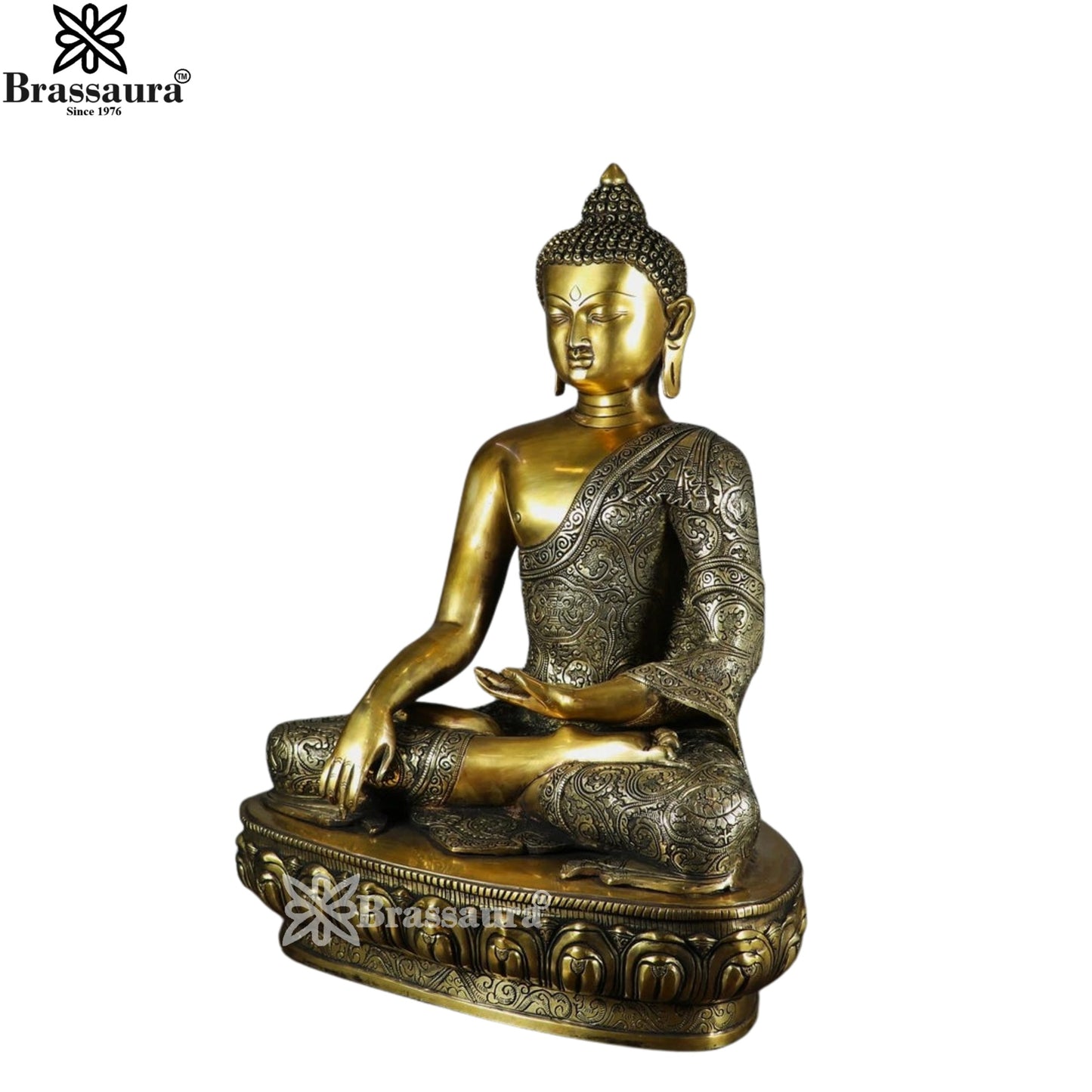 Brass Bhumisprasa Buddha Weight 23 kg & Height 22 Inch