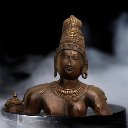 Brass Aardhnareshwar Brust Statue Weight 5.8 Kg And Height 12.5 Inch