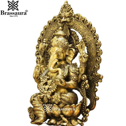 Brass Jewellery Ganesha Statue Weight 10.72 Kg And Height 15.5 Inch