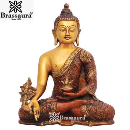 Brass Bhumisprasa Buddha Weight 4 kg & Height 10 Inch