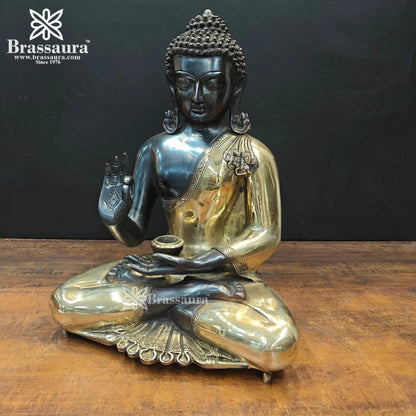 Brass Blessing Multicolored Buddha Weight 17 kg & Height 19 Inch