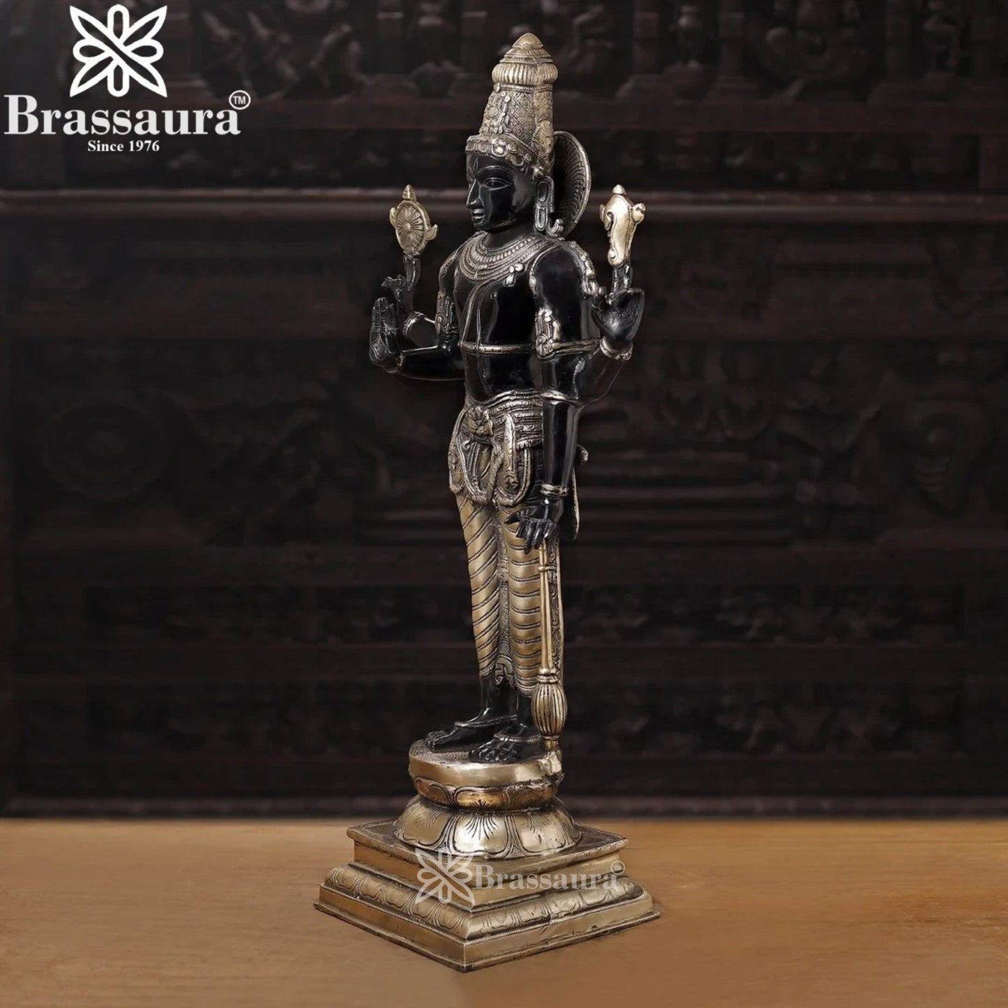 Brass Vishnu Statue Weight 27.03 Kg And Height 37 Inch