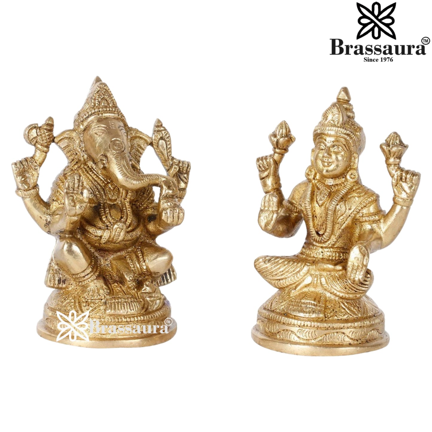 Brass Classic Lakshmi Ganesh Weight 1.5 kg & Height 4 Inch