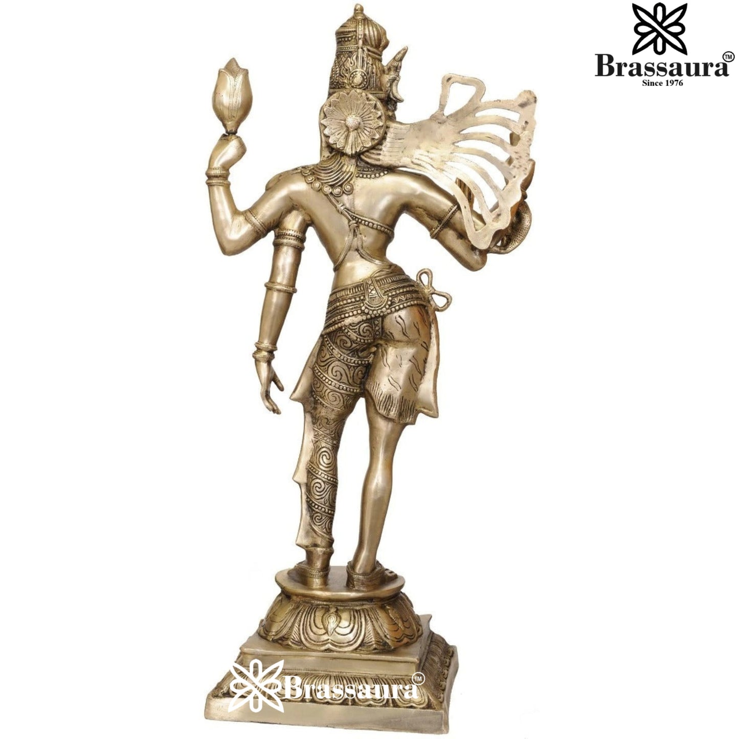 Brass Royal Golden Aardhnareshwar Statue Weight 25 kg & Height 38.5 Inch