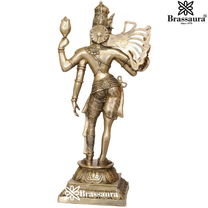 Brass Royal Golden Aardhnareshwar Statue Weight 25 kg & Height 38.5 Inch