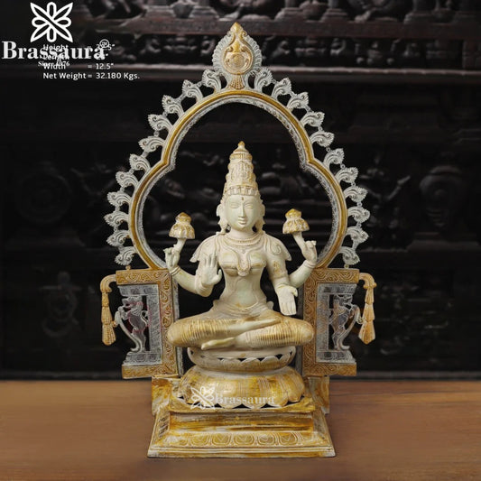 Brass Lakshmi Murti Weight 32.18 Kg And Height 32.5 Inch