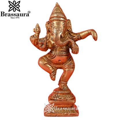Brass Dancing Ganesha Statue Weight .24 Kg And Height 4.5 Inch
