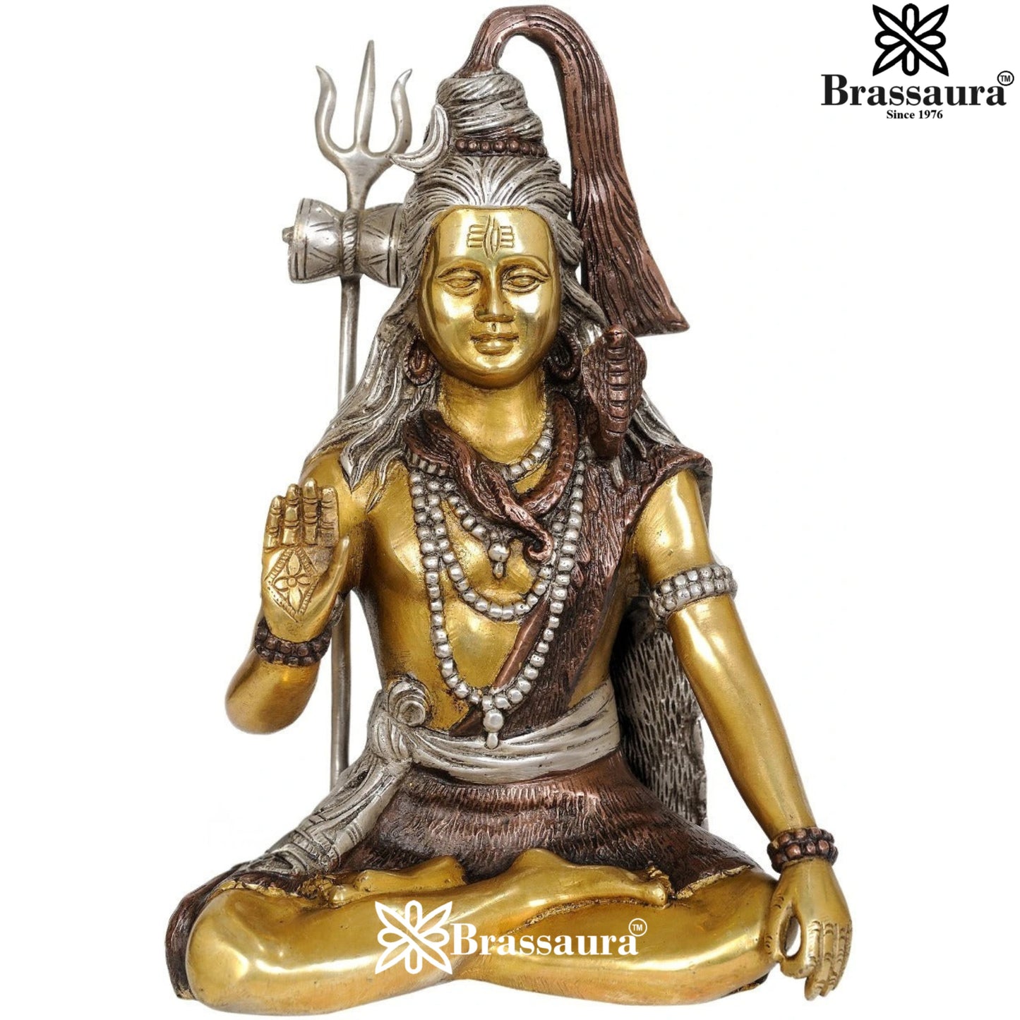 Brassaura™ Brass Shiva Idol – Height 11.5 Inches & Weight 5 Kgs | Traditional Spiritual Décor