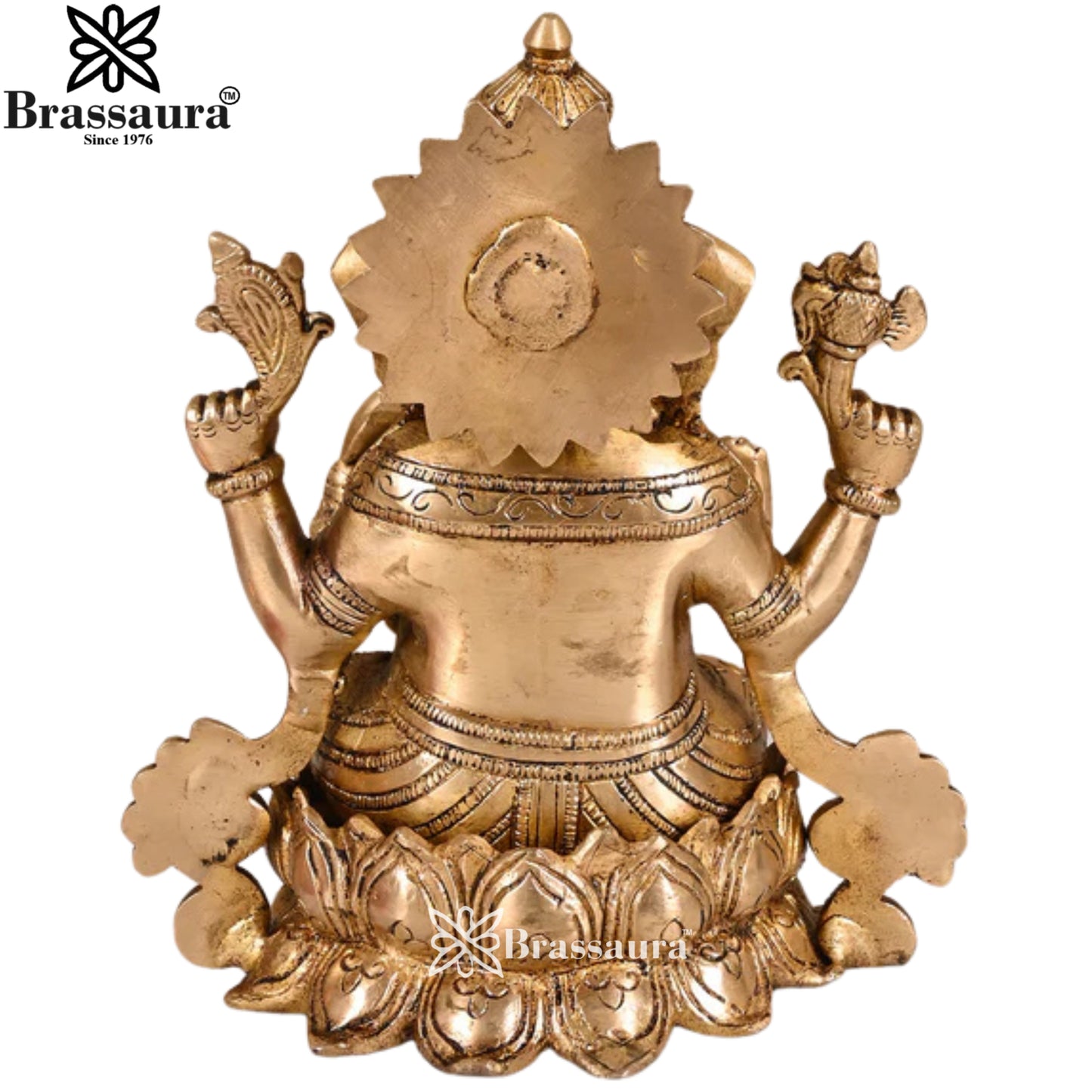 Brass Jewellery Ganesha Statue Weight 3.4 Kg & Height 8 Inch