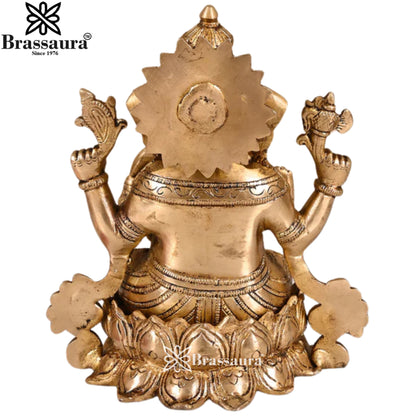 Brass Jewellery Ganesha Statue Weight 3.4 Kg & Height 8 Inch