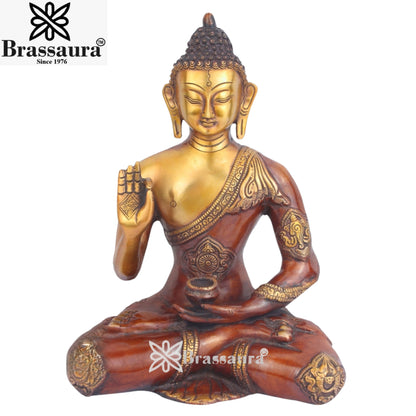 Brass Blessing Buddha Weight 4.5 Kg & Height 13 Inch