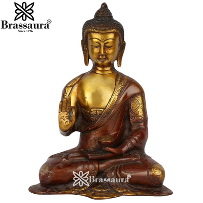 Brass Blessing Buddha Weight 2.1 kg & Height 8 Inch