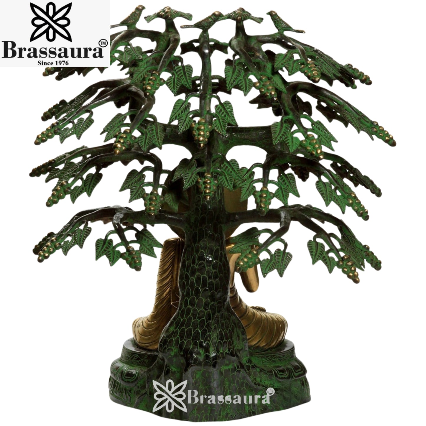 Brass Artistic tree Buddha Weight 17 Kg & Height 21 inch
