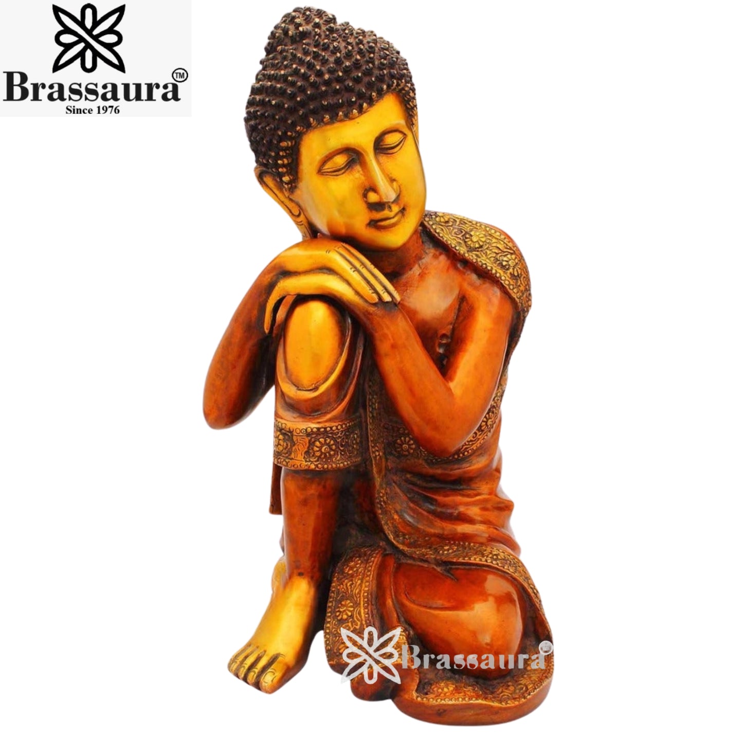 Brass Vintage Buddha Weight 12.5 Kg & Height 16 Inch