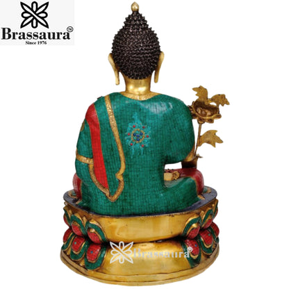 Brass Bhumisprasa Gem Stone Work Buddha Weight 58 Kg & Height 38 Inch