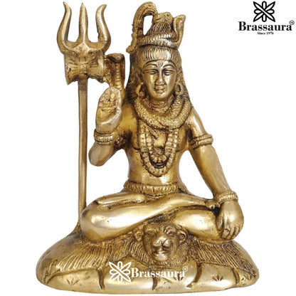 Brass Royal Golden Shiva Weight 2 Kg & Height 6 Inch
