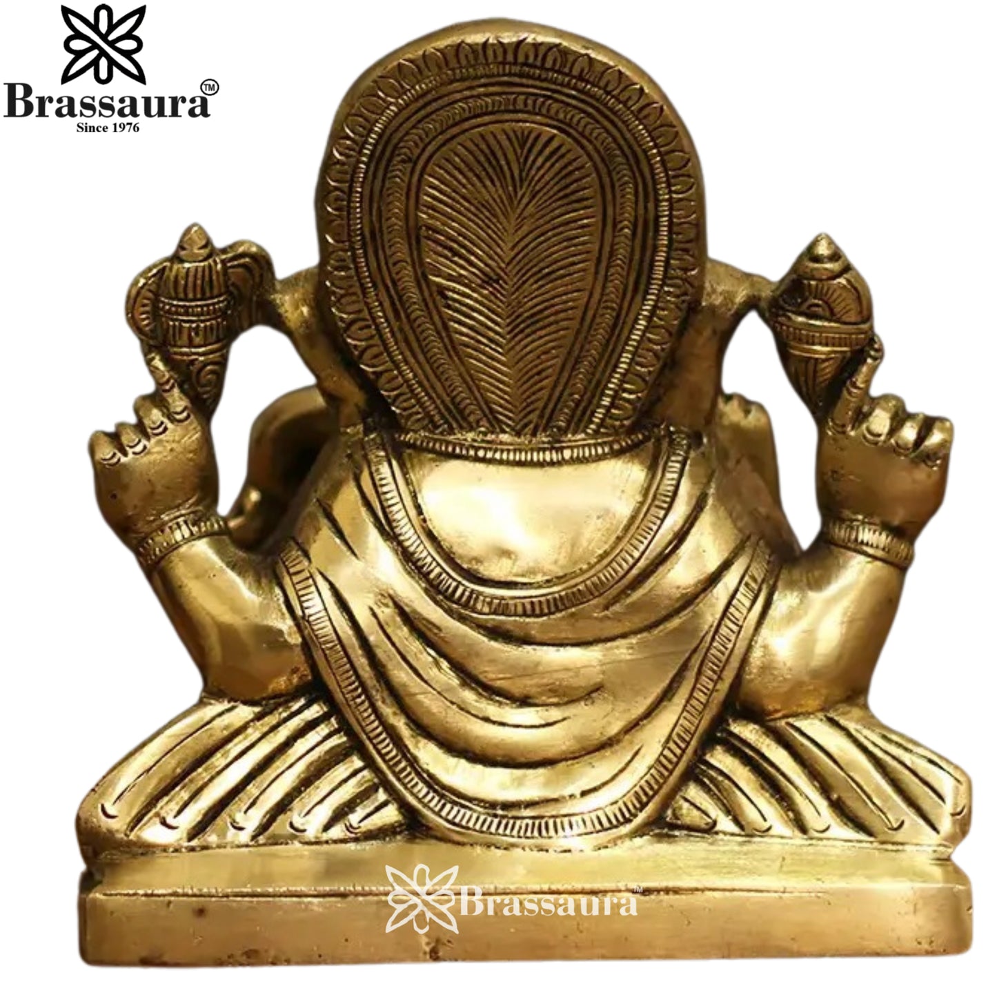 Brass Ganesha Statue Weight 2.3 Kg And Height 6.5 Inch
