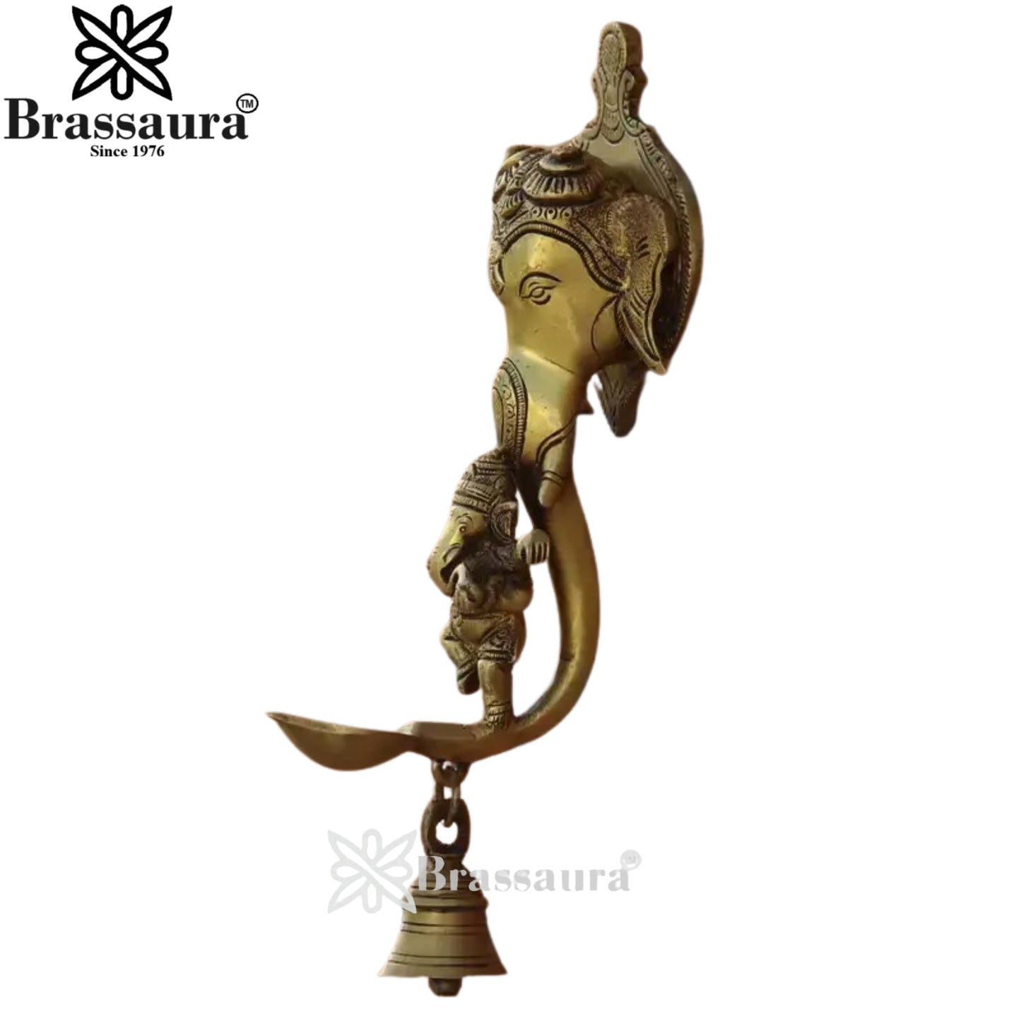 Brass Ganesha Statue Weight 1.2 Kg And Height 9.8 Inch