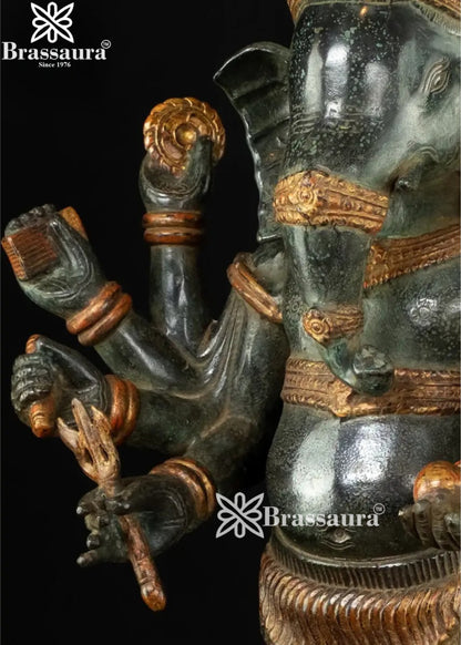 Bronze Ganesha Statue Weight 9.6 Kg And Height 24 Inch