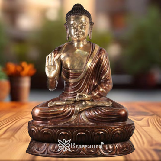 Brass Blessing Buddha Weight 245 kg & Height 68 Inch
