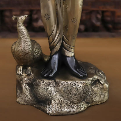 Brass Krishna Murti Weight 16.6 Kg And Height 29 Inch