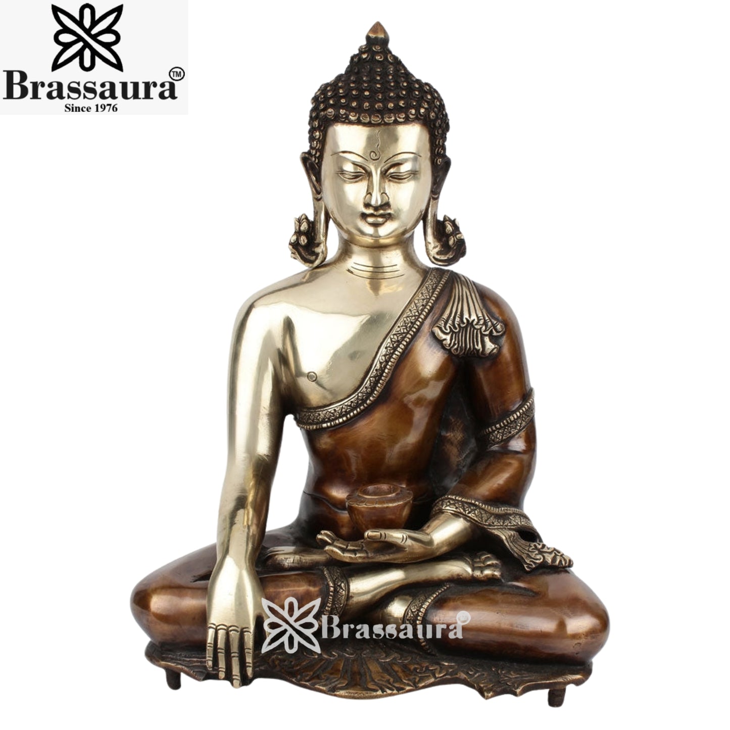 Brass Bhumisprasa Buddha Weight 10 kg & Height 16 Inch